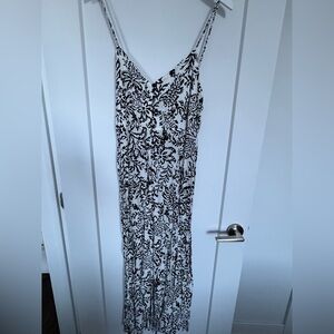 Zara Black and White Patterned Maxi Dress